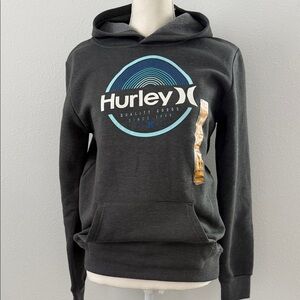 Hurley Black Hoodie with Blue and White Logo